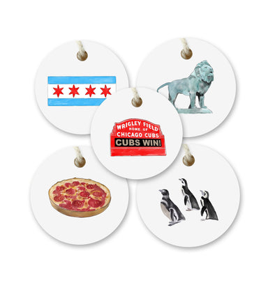 Iconic Chicago, Illinois Watercolor Gift Tags - Set of 10