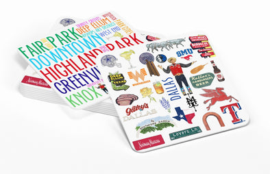 Iconic Dallas, Texas Watercolor Paper Coasters - Set of 10