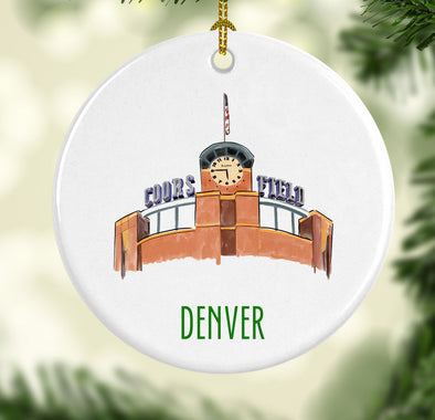 Iconic Denver Coors Stadium Porcelain Ornament