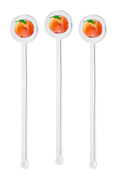 Peach Swizzle Sticks - Set of 10