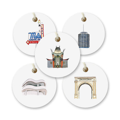 Iconic Los Angeles Watercolor Gift Tags - Set of 10