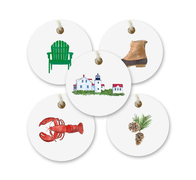 Iconic Maine Watercolor Gift Tags - Set of 10
