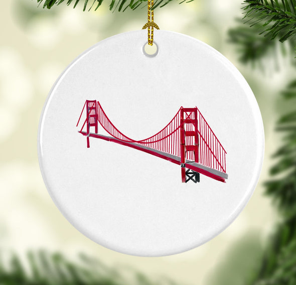 Iconic California Golden Gate Bridge Porcelain Ornament