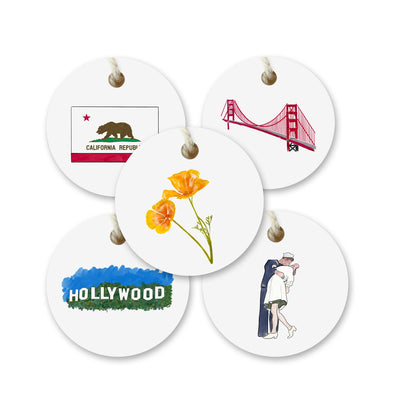 Iconic California Watercolor Gift Tags - Set of 10