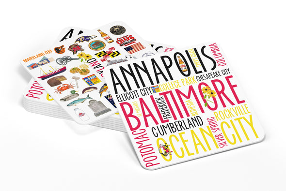 Iconic Maryland Watercolor Paper Coasters - Set of 10