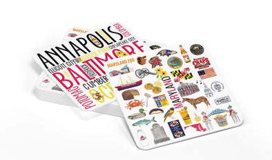 Iconic Maryland Watercolor Paper Coasters - Set of 10