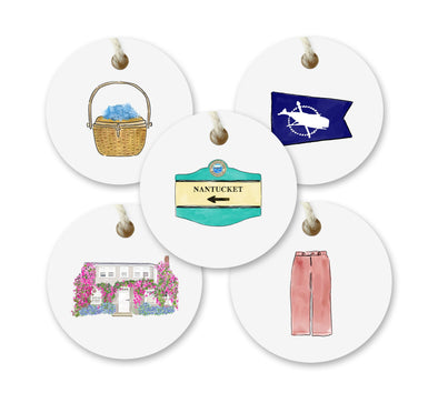 Iconic Nantucket Watercolor Gift Tags