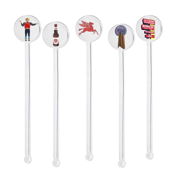 Iconic Dallas, Texas Swizzle Sticks - Set of 10