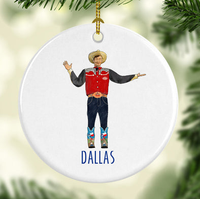 Iconic Dallas, Texas Big Tex Porcelain Ornament