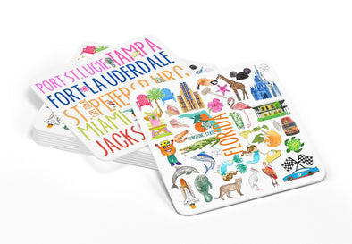 Iconic Florida Watercolor Paper Coasters - Set of 10
