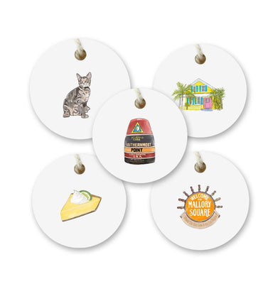 Iconic Key West, FL Watercolor Gift Tags - Set of 10