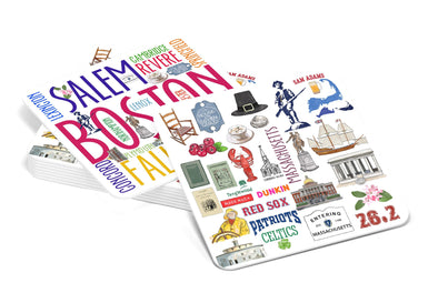 Iconic Massachusetts Watercolor Paper Coasters - Set of 10