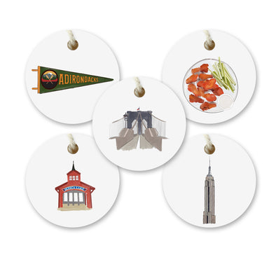 Iconic New York State Watercolor Gift Tags - Set of 10