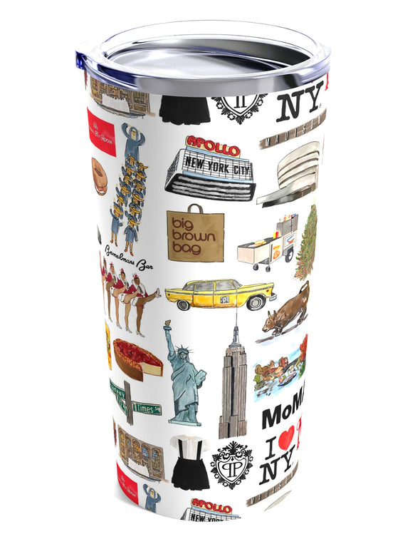 Iconic New York City Watercolor 20 ounce Stainless Steel Hot/Cold Cup