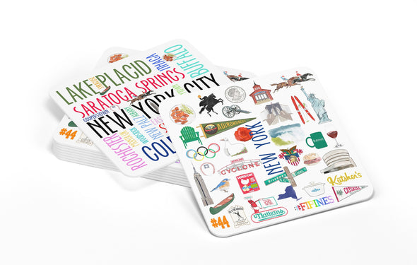 Iconic New York State Watercolor Paper Coasters - Set of 10
