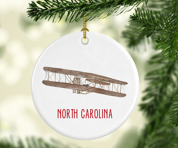 Iconic North Carolina First in Flight Porcelain Ornament
