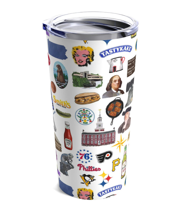 Iconic Pennsylvania Watercolor 20 ounce Stainless Steel Hot/Cold Cup