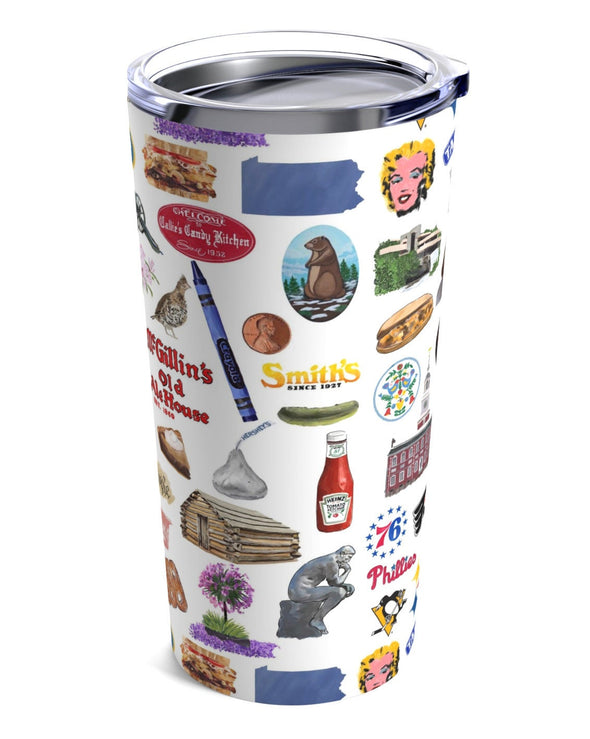 Iconic Pennsylvania Watercolor 20 ounce Stainless Steel Hot/Cold Cup