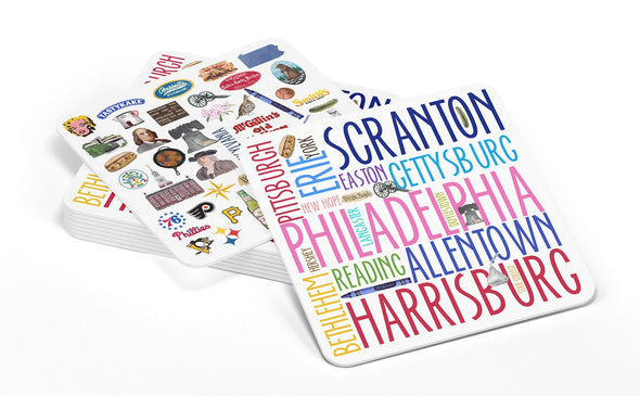 Iconic Pennsylvania Watercolor Paper Coasters - Set of 10