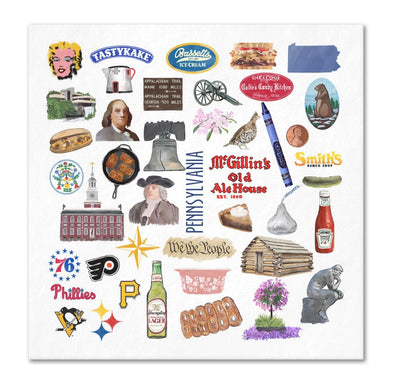 Iconic Pennsylvania Watercolor  Napkins