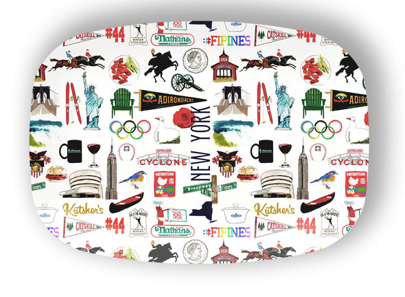 Iconic New York State Watercolor DecoWare(TM) Platter