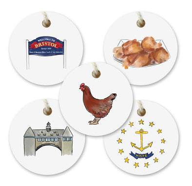 Iconic Rhode Island Watercolor Gift Tags - Set of 10