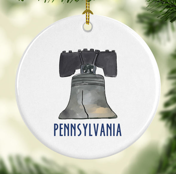 Iconic Pennsylvania Liberty Bell Porcelain Ornament