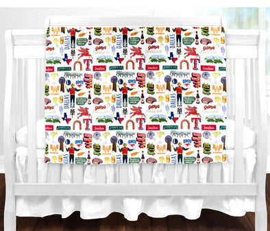 Iconic Dallas, Texas Baby Blanket