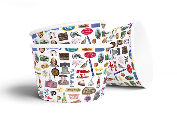 8 oz Iconic Pennsylvania Ice Cream, Soup, Favor Cup - Set of 12