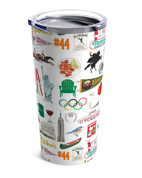 Iconic New York State Watercolor 20 ounce Stainless Steel Hot/Cold Cup