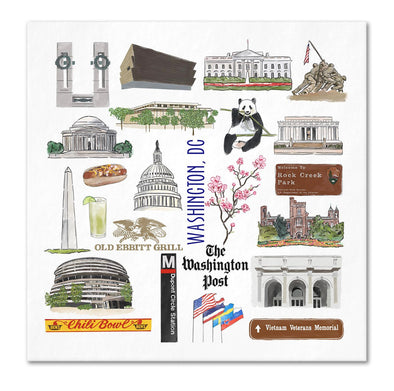 Iconic Washington, DC Watercolor  Napkins