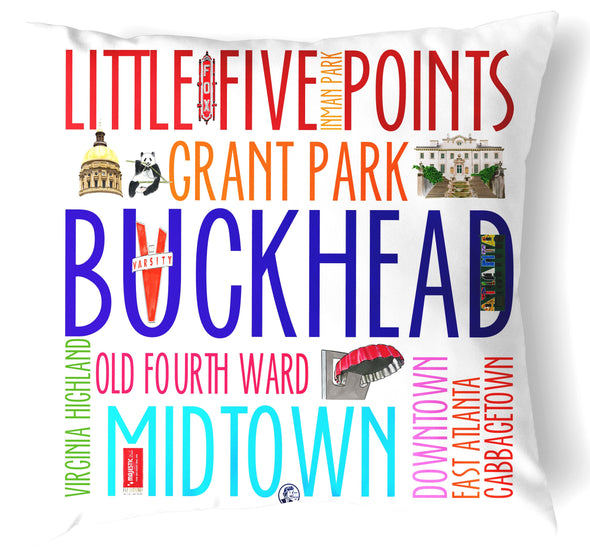 Reversible 18" Iconic Atlanta Throw Pillow