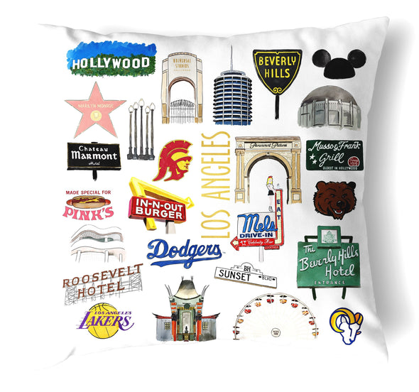 Reversible 18" Iconic Los Angeles Throw Pillow