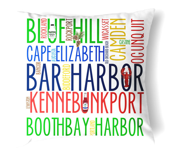 Reversible 18" Iconic Maine Throw Pillow