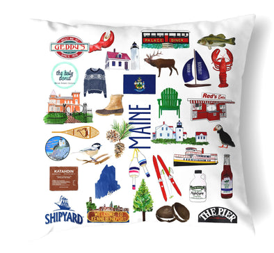 Reversible 18" Iconic Maine Throw Pillow
