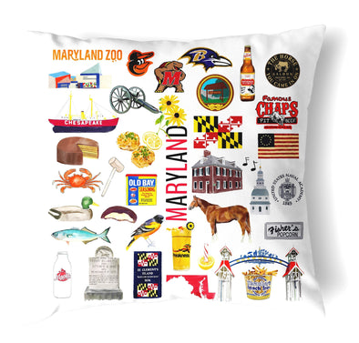 Reversible 18" Iconic Maryland Throw Pillow