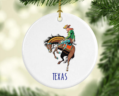 Texas Rodeo Porcelain Ornament