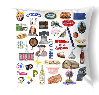 Reversible 18" Iconic Pennsylvania Throw Pillow
