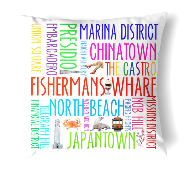 Reversible 18" Iconic San Francisco Throw Pillow