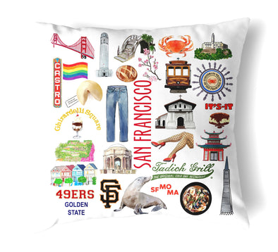 Reversible 18" Iconic San Francisco Throw Pillow