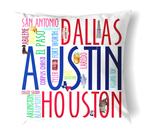 Reversible 18" Iconic Texas Throw Pillow