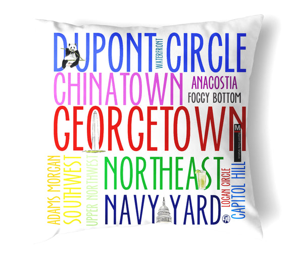 Reversible 18" Washington, DC Throw Pillow