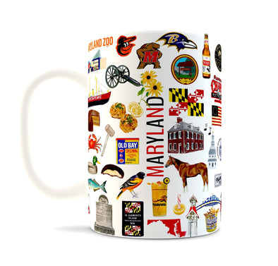 Iconic Maryland Watercolor Ceramic Mug