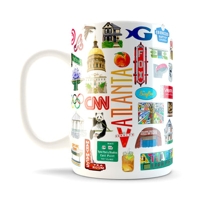 Iconic Atlanta Georgia Watercolor Ceramic Mug