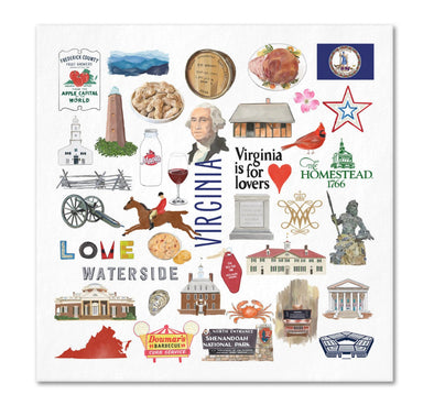 Iconic Virginia Watercolor  Napkins