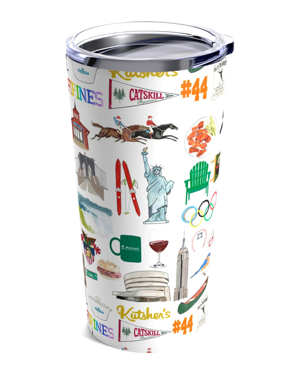Iconic New York State Watercolor 20 ounce Stainless Steel Hot/Cold Cup
