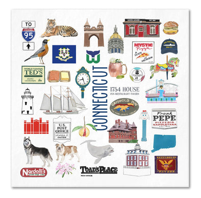 Iconic Connecticut Watercolor  Napkins
