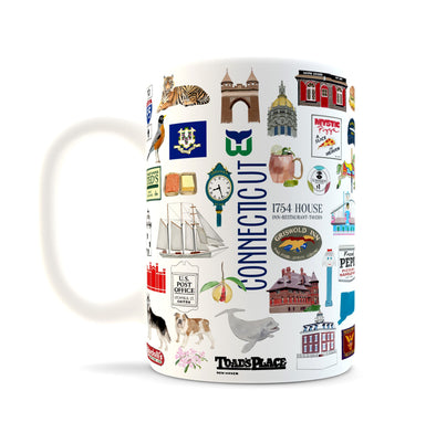 Iconic Connecticut Watercolor Ceramic Mug
