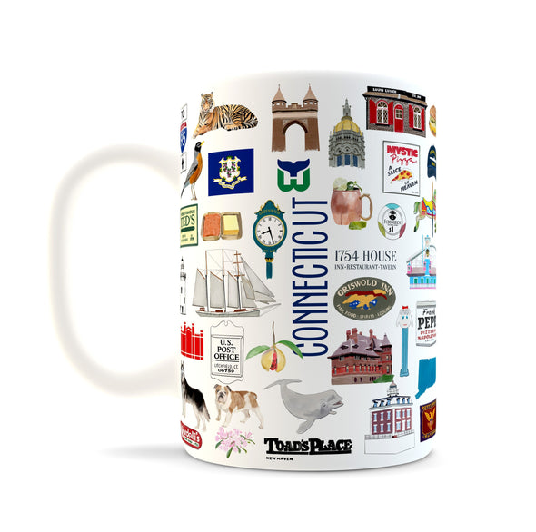 Iconic Connecticut Watercolor Ceramic Mug