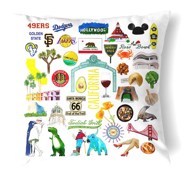 Reversible 18" Iconic California Throw Pillow